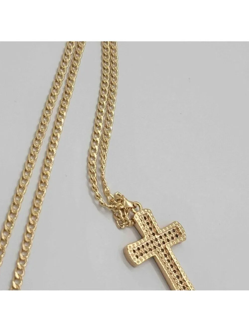 Brand New Brazilian 18k Gold Filled Cross Necklace